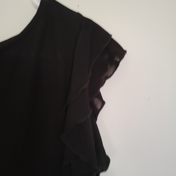 selected Nice black sweater, bouse short ruffle sleeve semi sheer - Picture 4 of 4